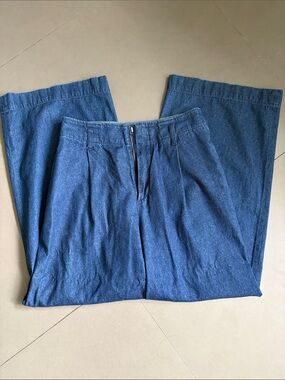 Uniqlo Relaxed Wide-Leg Jeans in Dark Blue